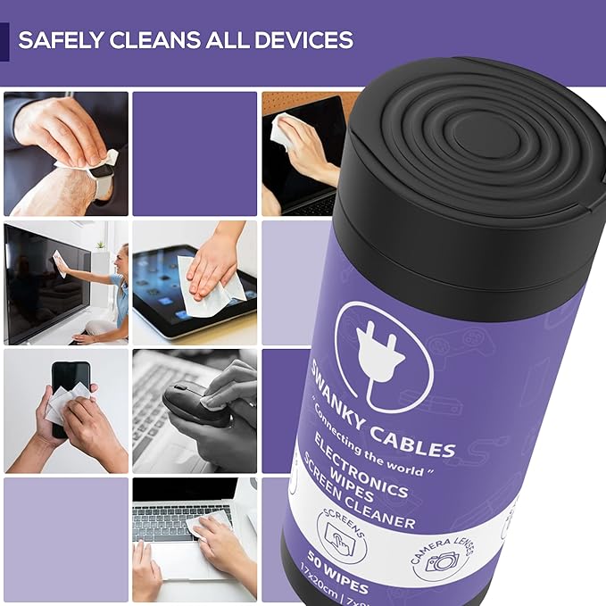 Screen Cleaner Wipes: Electronic Wipes for Screens - Computer Screen Wipes for Lens, Phone, Tv Screen and Monitor Cleaning - Tech Wipes & Microfiber Cloth (Canister, 300 Count)-DeskLoop Office