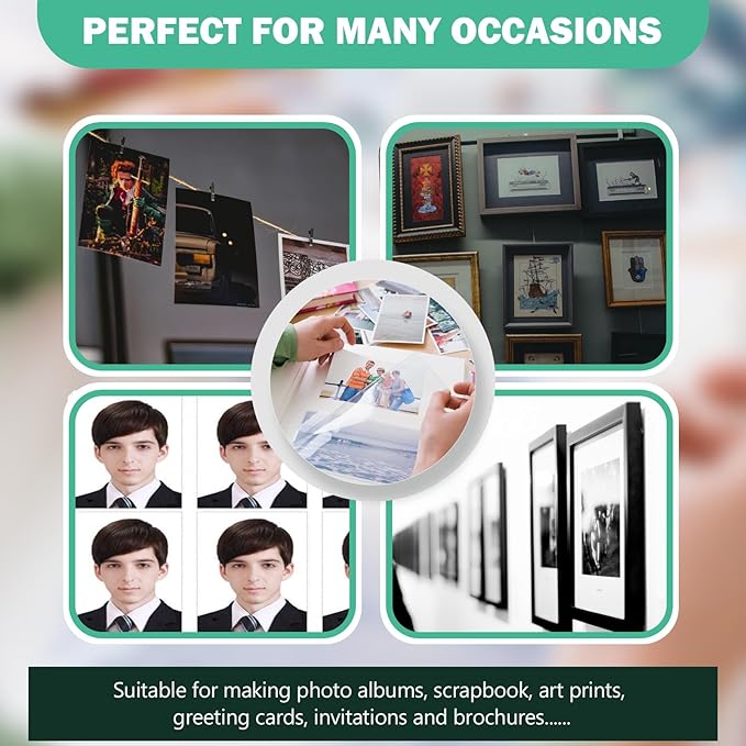 Ultra-Premium Glossy RC Photo Paper, Professional and Heavyweight Metallic Resin Coated Photo Paper, Pigment and Dye Inkjet Printer Suitable, Waterproof, 5x7, 50 Pack-DeskLoop Office