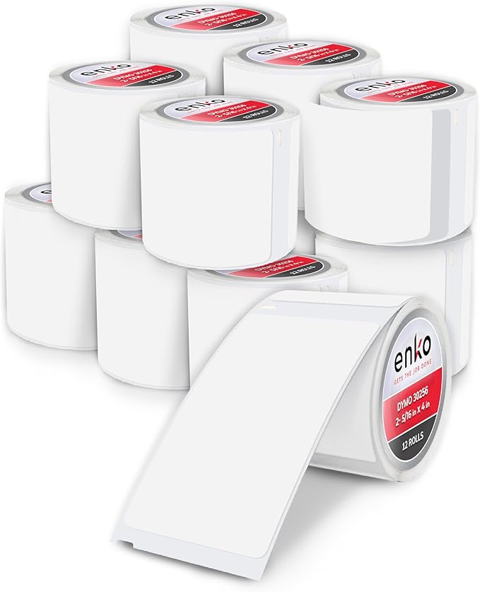 enKo (12 Rolls, 3,600 Labels) Address, Shipping & Barcode Labels 30256 (2-5/16 x 4") Compatible for Dymo LabelWriter-DeskLoop Office