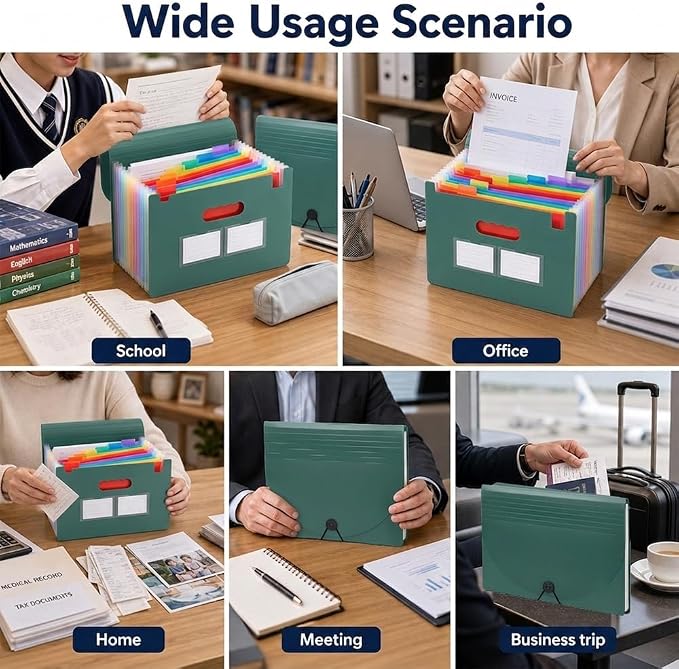 25 Pockets Accordion File Organizer, Portable Expanding File Folder - Image 7