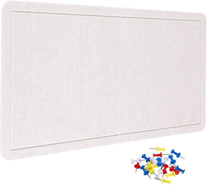 YOKIVE Felt Bulletin Board, 35 x 17.5 -Inch Foldable Decorative Pin Board Self Adhesive Felt Cork Board with 20 Pushpins, Great for Wall, Photo Display, Paste Note, Schedule(Light Camel)-DeskLoop Office