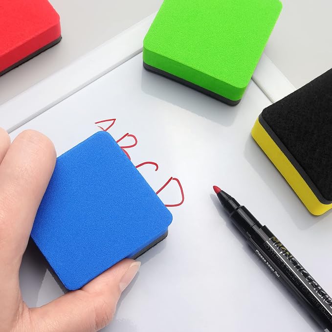 Tamaki 6 Pack Magnetic Dry Eraser Erasers 4.2'' x 2.2'', Square | Dry Erasers - Image 7