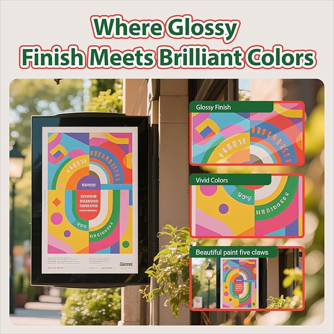 Uinkit 180gsm Glossy Photo Paper 11x14 Inches - 100 Sheets for Dye Ink | Quick Dry, No Smudging | Single-Sided Pro Finish, Thick 48lb No Curling-DeskLoop Office