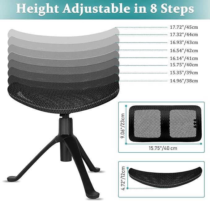 Footrest for Desk Adjustable Height 2-in-1 Function Rotatable Ergonomic Under Desk Footrest Ottoman Stool Rolling Leg Rest for Home Office (Black)-DeskLoop Office