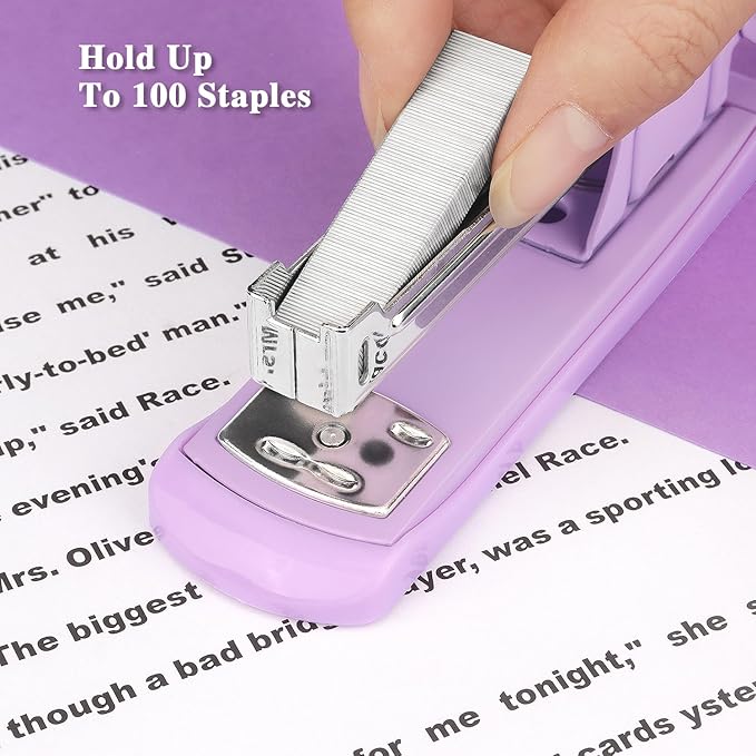 Tamaki Stapler, Office Stapler, Staplers for Desk(Purple)-DeskLoop Office