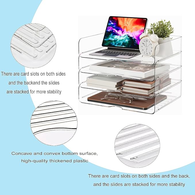 DCA Large Capacity Desk Organizer, 4 Tier Paper Organizer, File Organizer - Image 8