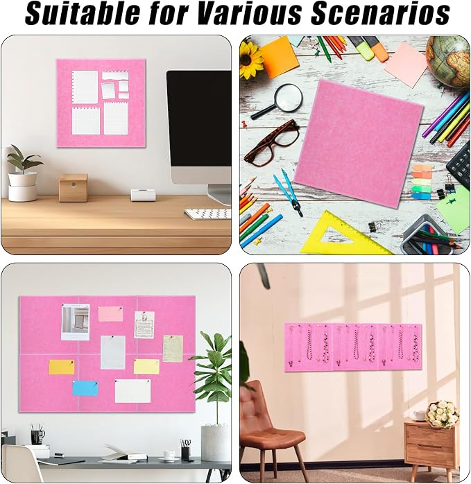 Large Cork Board 36" x 24", 6 Pack Felt Bulletin Board - Image 7