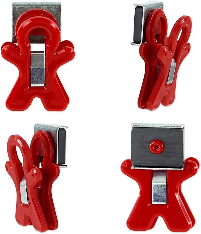 The Pencil Grip Magnet Man People Shaped Magnet Clips, Assorted Color, Set of 12, TPG-13212P-DeskLoop Office