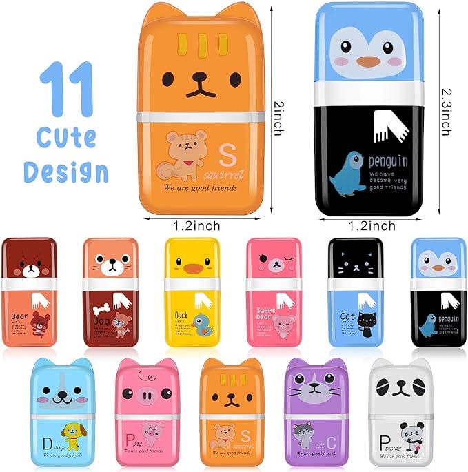 Seajan 44 Pcs Erasers for Kids Gift Bulk Cute Animal Themed Pencil Eraser with Clean up Roller for School Party Christmas Favors(Classic)-DeskLoop Office