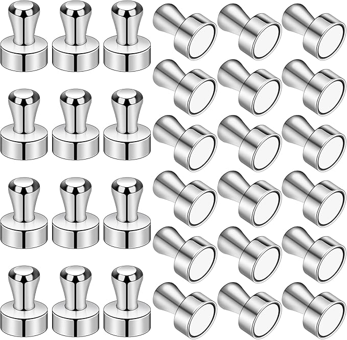 LOVIMAG 30 Pcs Refrigerator Magnets, Fridge Magnets, Strong Whiteboard Magnets, Magnetic Push Pins, Strong Metal Magnets for Fridge, Whiteboard, Office, Classroom, Map, Kitchen-DeskLoop Office