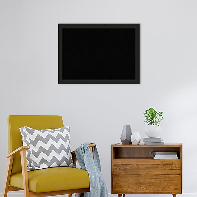 Amanti Art Black Cork Board for Wall, 23x31 Vision Board with Black Wood Frame, Medium Corkboard Office Decor for Home Organization, Casual Corkboard Pinboard to Display Items for Home Organization-DeskLoop Office