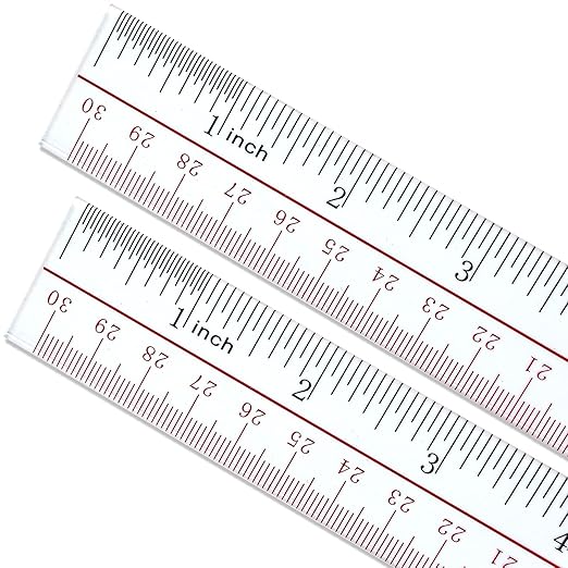 Ruler 12 inch, Clear Plastic inch Ruler, Apply to Rulers for Kids and Office Use Measuring Tools, Transparent Metric Straight with Inches Centimeters, Set Pack of 2, Ruler 12 inch-14-DeskLoop Office