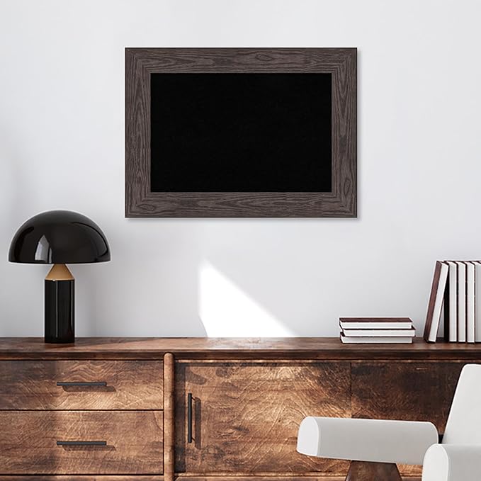 Amanti Art Black Cork Board for Wall, 22x30 Vision Board with Black Wood Frame, Medium Corkboard Office Decor for Home Organization, Country Rustic Corkboard Pinboard to Display Items for Home-DeskLoop Office