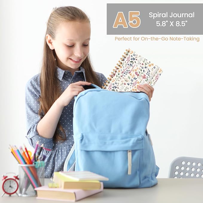 CICPAP Lined Spiral Journal Notebook, A5 College Ruled Notebook - Image 6