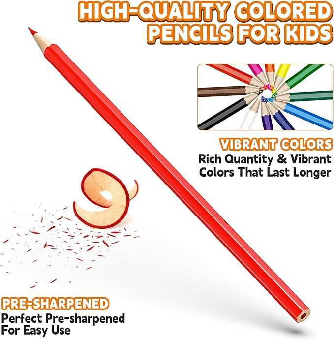 432 Count Colored Pencils Bulk, Colored Pencils for Kids, Pre-sharpened Color Pencils Set 12 Colors, Coloring Pencil Bulk for Teachers School Supplies, Back to School Classroom Prizes Gifts-DeskLoop Office