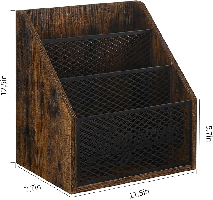 YINMIT Magazine Holder, Stepped 3 Tier Magazine Rack Floor, Magazine Storage Basket, Folder Organizer Bin for Magazines,Books,Newspapers,Tablets-DeskLoop Office