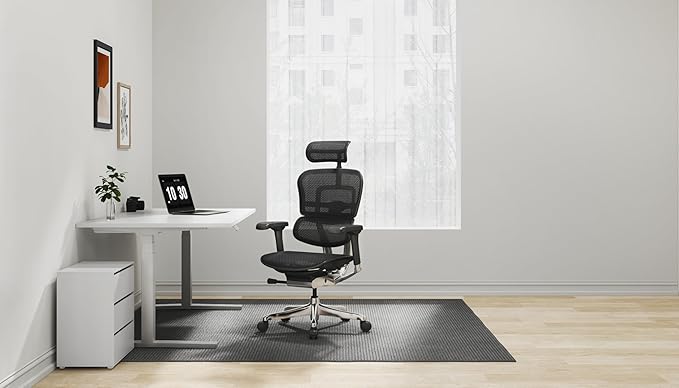 Ergohuman Eurotech ME7ERG GEN2 High Back Mesh Office, Computer, or Gaming Chair w/Tilt Tension Control & Lock, Back Angle/Height, Swivel Arms, Seat Height,/Depth, and Arm Height Adjustments, Black-DeskLoop Office