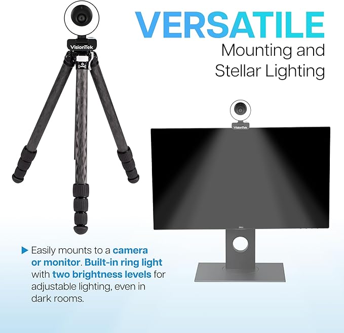 VisionTek VTWC40 Premium Autofocus Full HD 1080P 60FPS Webcam, Chromebook, Computer Video Camera, Digital Dual Microphones, Privacy Cover, 96-Degree Viewing Angle, Work, Study, & Stream (901442)-DeskLoop Office