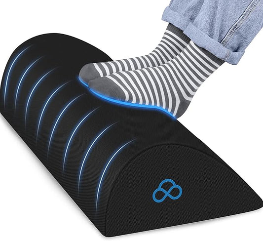StepLively Foot Rest Ergonomic Pillow for Under Desk at Work, Anti-Fatigue Footrest Support Pillow for Fatigue & Pain Relief, Comfortable for Office Chair, Car Seat & Gaming Chair - Black, Large-DeskLoop Office