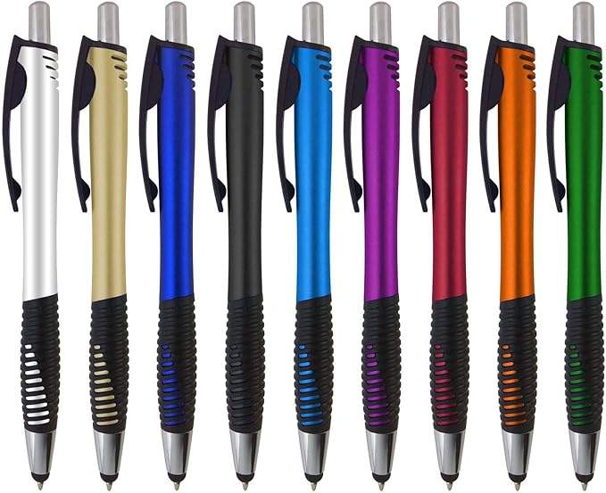 Personalized Pens with Your Custom Logo or Text-250 Pack Bulk-for Businesses, Parties, and Events, 2 in 1 Capacitive Stylus & Ballpoint Pen Compatible with Most Touchscreen Devices, Assorted-DeskLoop Office