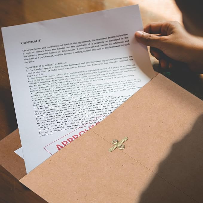 Teling 50 Pcs Manilla Envelopes Clasp Kraft Catalog with Closure for Storing Mailing 28 lb Kraft Envelope Paper for Office Document School Business Home(Brown,9 * 12)-DeskLoop Office