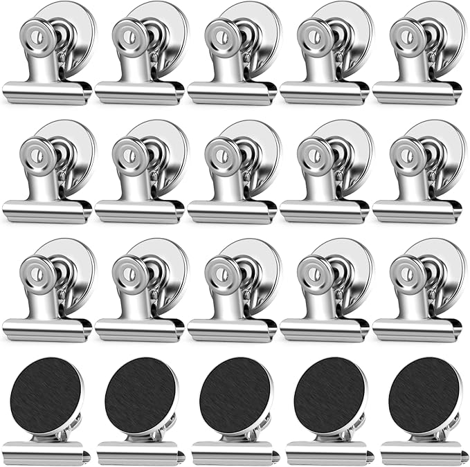 20 Pack Fridge Magnet Refrigerator Magnets, Strong Magnetic Clips, Heavy Duty Clip Magnets for Photo Displays, Whiteboard Magnets for Home, Office, Classroom-DeskLoop Office