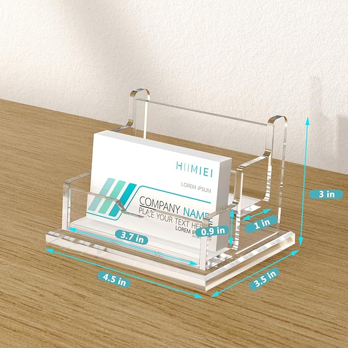 HIIMIEI Acrylic Business Card Display, Multiple Card Holder for Office, Home, Restaurant - 2 Slot, 2 Tier-DeskLoop Office