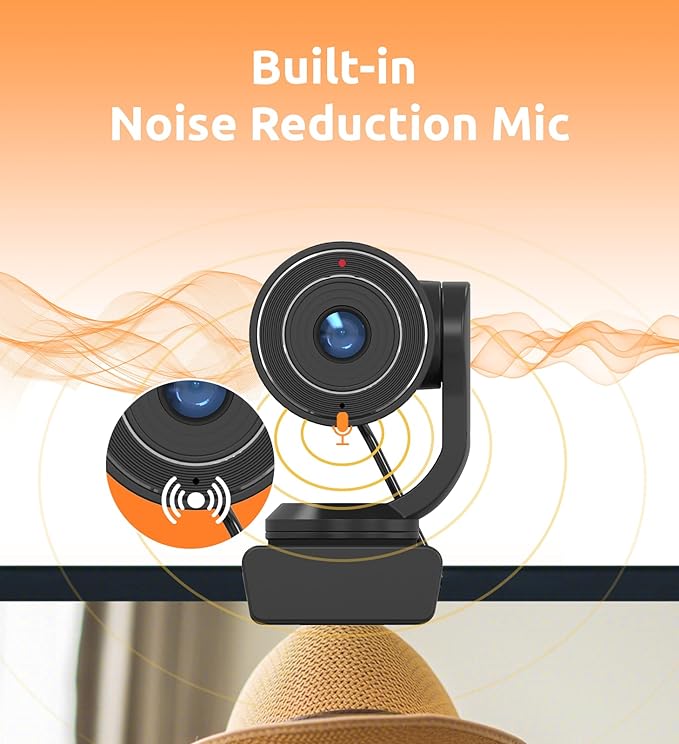 TOUCAN 1080P Webcam with Microphone,FHD Streaming Camera with 1080P/60fps,Privacy Protection Plug Play Ultra Compact Web Cam w/ 89°View for Computer/Meeting/Online Classes/Zoom/YouTube-DeskLoop Office