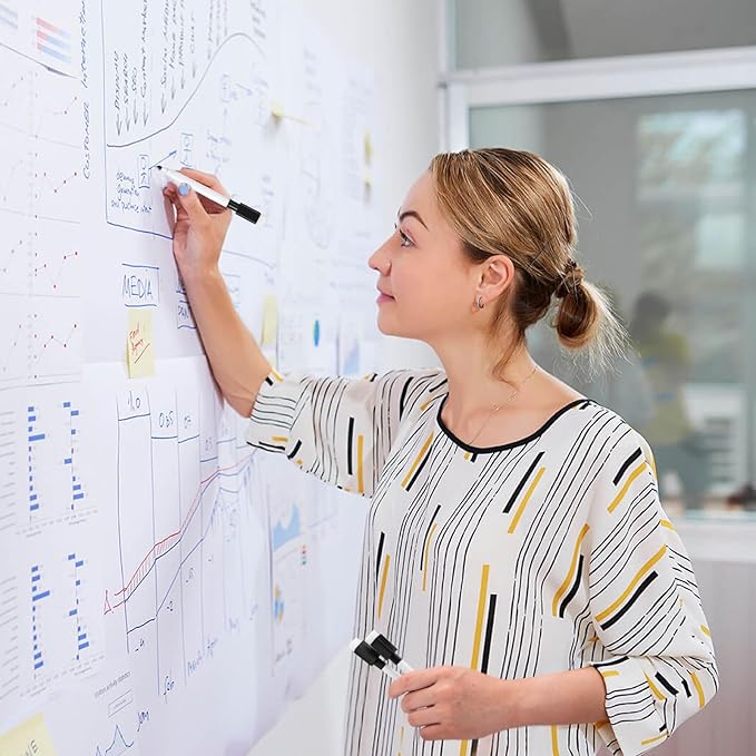 100 Pcs Black Magnetic Dry Erase Markers with Eraser Cap, White Board Mini Dry erase Markers Bulk, Fine Point Tip Student White Board Markers for Teachers Office School Supplies-DeskLoop Office