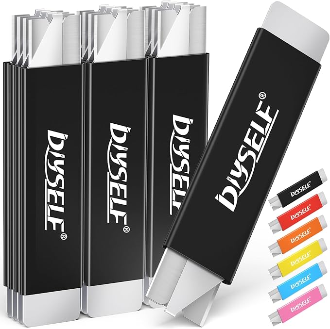 DIYSELF Box Cutters, 12 Pack Utility Knife All Metal Construction, Box Cutter Retractable, Mini Box Cutter, Box Cutters Knife with Single Edge Razor Blade, Boxes Cutters for Office, Home (Black)-DeskLoop Office