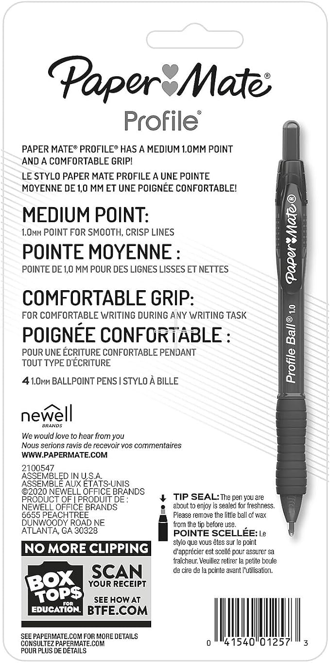 Paper Mate Profile Ballpoint Pen, Retractable, Medium 1 Mm, Translucent Black - Image 6