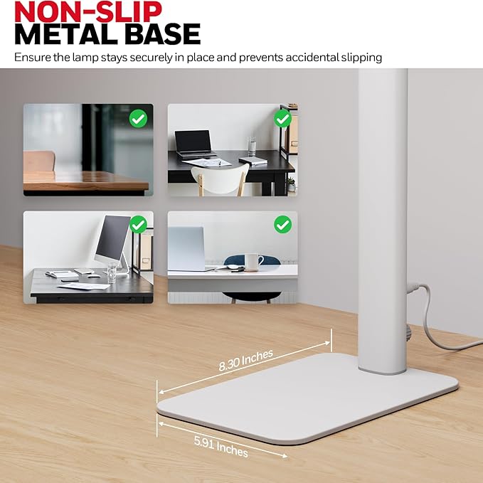 Honeywell LED Desk Lamp with Base - HJ1WT Sunturalux Eye-Caring Architect Desk Lamp for Home Office, 1200LM Computer Desk Light 4 Color Modes Stepless Dimming Task Desk Light with Timer Function White-DeskLoop Office