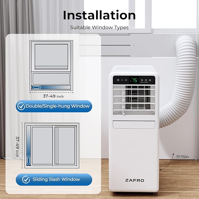 10,000 BTU Portable Air Conditioner, 3-IN-1 Smart AC Unit with Fan/Dehumidifier/Drainage-free Cooling, APP/Voice/Remote/Touch, 47 dB, Sleep Mode, Window Installation Kit, 24H Timer for Home/Office-DeskLoop Office