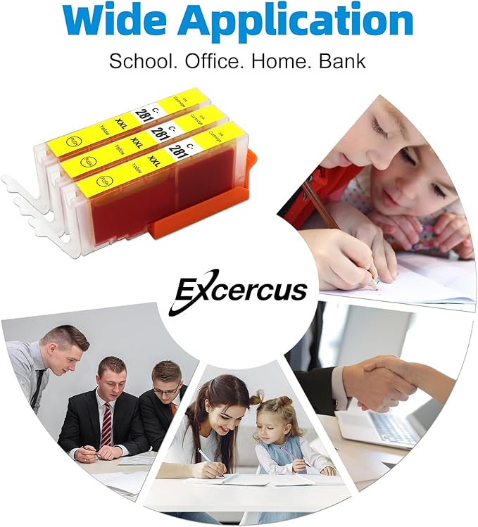 Replacement for Canon CLI-281 CLI-281 XXL Yellow Compatible Ink Cartridges Use for PIXMA TS9120 TR7520 TR8520 TS6120 TS6220 TS8120 TS8220 TS9520 TS6320 TS9521C (3X 281XXL Yellow)-DeskLoop Office