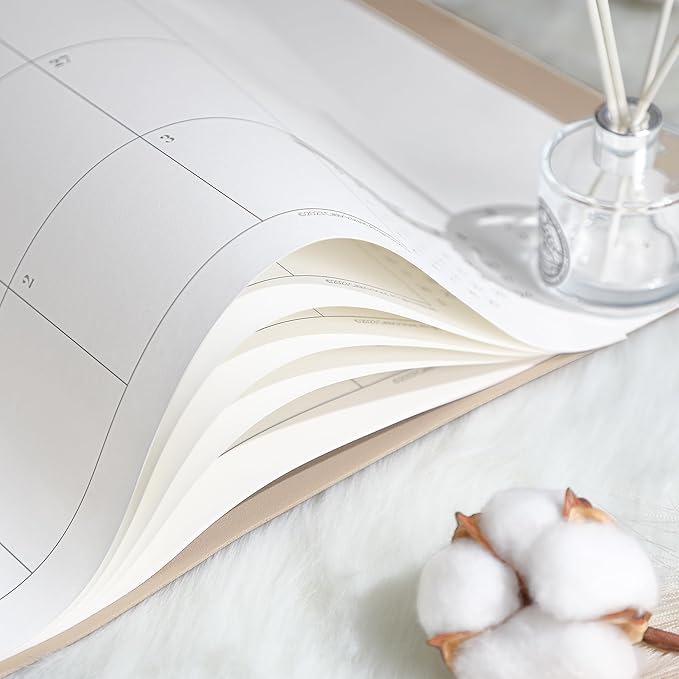 Simplified Desk Calendar 2025-2026 with Desktop Mat, Cabbrix Large Desk Pad Calendar 21" x 16-1/2" Runs From July 2025 to December 2026, Desk Blotter Calendar for Home School and Office (Apricot)-DeskLoop Office