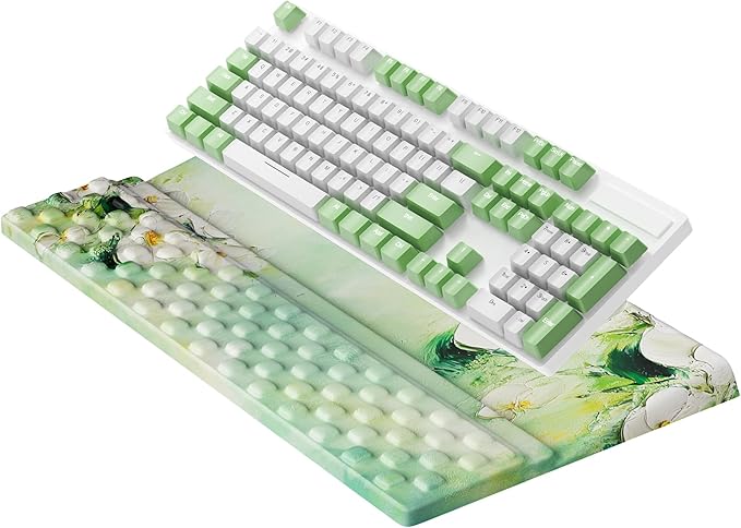 Ospelelf Keyboard Wrist Rest Pad, Comfy Ergonomic Keyboard Stand Holder, Office Desk Accessories, Work from Home Essentials, Anemone Pattern-DeskLoop Office