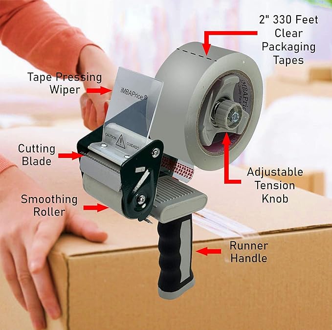 iMBAPrice 2 Inches Clear Packing Tape, 36 Rolls x 110 Yards Storage Box Sealing Packaging Tape Refill for Packaging and Shipping,Total 3960 Yards-DeskLoop Office