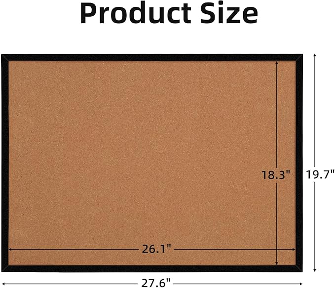 20” x 28” Cork Boards for Walls with Black Wooden Frame 1pack, Whiteboard and Cork Board Combo Double Sided Office Board for Wall Organizer, Bulletins Board Hanging Pin Board for School Home Office-DeskLoop Office