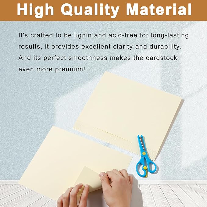 100 Sheets Cream Cardstock 8.5 x 11 Ivory Paper, 200gsm/75lb Off White Paper Card Stock for DIY Cards Making, Greeting Card, Business Cards, School Crafting, Menus, Certificates-DeskLoop Office