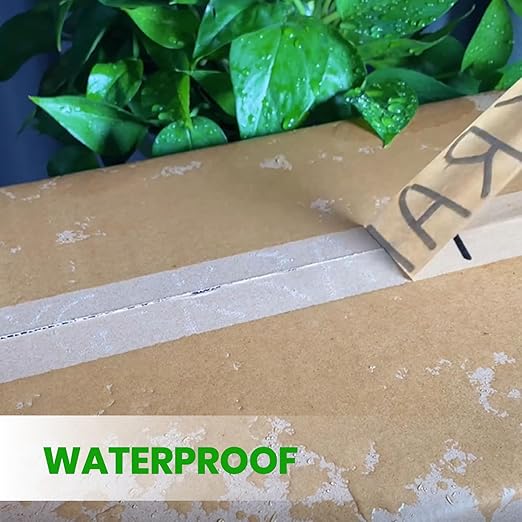 ADHES Kraft Paper Tape, 2 Inch x 60 Yards x 18 Rolls, Biodegradable Paper Packing Tape Writable & Uncoated Brown Shipping Tape for Shipping, Moving, Sealing-DeskLoop Office