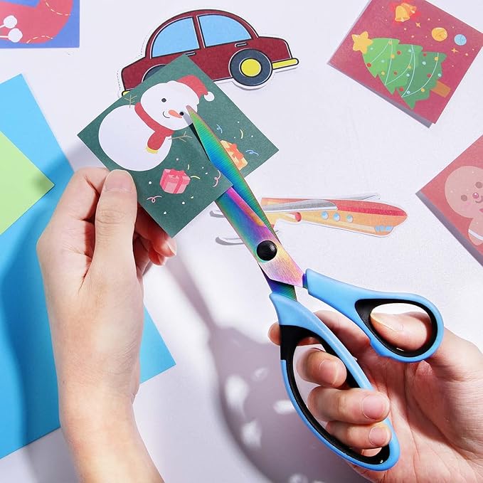 8.5" All-Purpose Scissors, 3-Pack Bulk Ultra Sharp Blade Shears, Comfort-Grip Sturdy Scissors for School, Office, Home, Sewing, Fabric, Craft Supplies, Right/Left Handed-DeskLoop Office