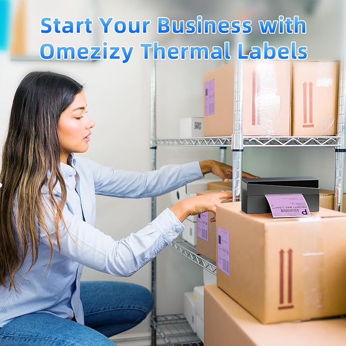 4x6 Thermal Labels, 1 Packs of 500 4x6 Fold Labels Purple - Compatible with JADENS, ASprink, Phomemo, Rollo, Zebra, Omezizy and Other Thermal Printers-DeskLoop Office