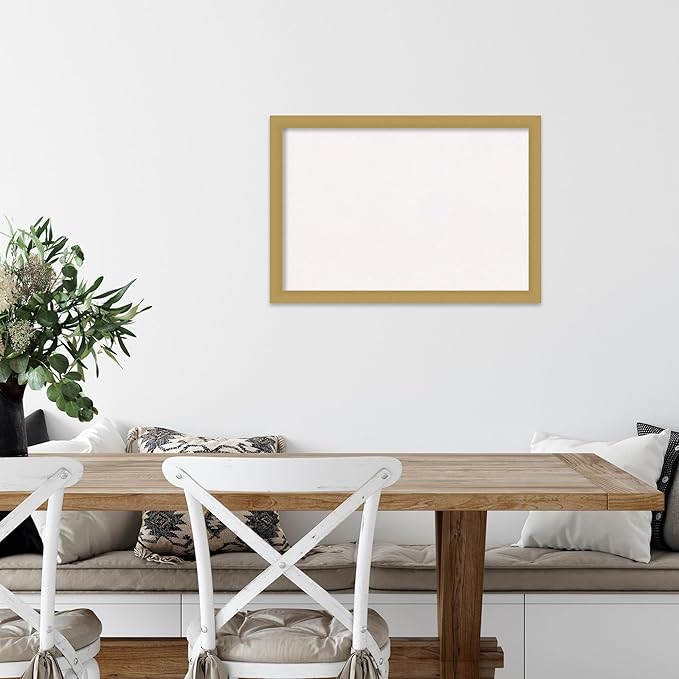 Amanti Art White Cork Board for Wall, 18x26 Vision Board with Gold Frame, Medium Corkboard Office Decor for Home Organization, Casual Corkboard Pinboard to display items for home organization-DeskLoop Office