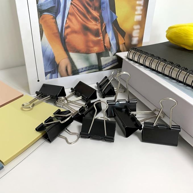 Ykimok 80Pcs Medium Binder Clips, 1.25 inch, Paper Clamps Medium Size - Image 6