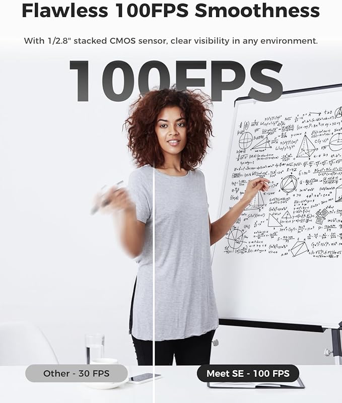 OBSBOT Meet SE 1080P 100FPS Webcam for PC, AI Framing Streaming Camera with 1/2.8" Sensor, Beauty Mode, Gesture Control, Staggered HDR, Web Camera for Desktop Computer, Laptop, Meeting. (Cloud White)-DeskLoop Office