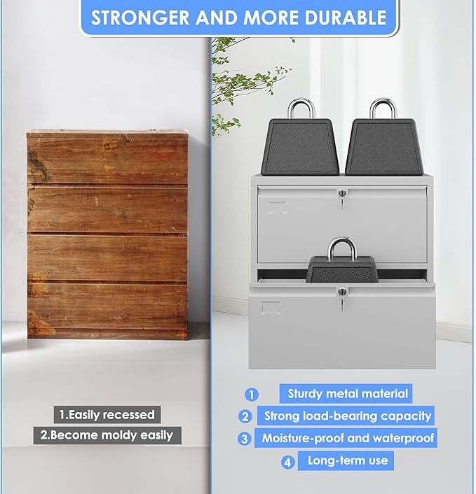 2 Drawer Lateral File Cabinet, Metal Wide Filing Cabinet with Independent Locks, Home Office Furniture for Hanging Files Letter/Legal/F4/A4 Size, Assembly Required, White-DeskLoop Office