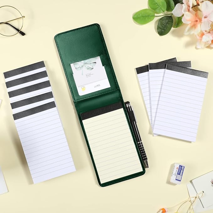 Outus 10 Pcs Mini Pocket Notepad Holder Set Included Small Leather Pocket - Image 7