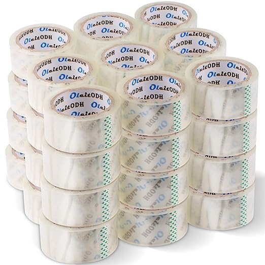 36 Rolls Clear Packaging Tape with Dispenser, 1.88" X 60 yd Shipping Tape Bulk, Total 2160 Yards, 2.7 mil, 3" Core, Heavy Duty Packing Tape Refills for Moving Boxes, Package, Mailing-DeskLoop Office