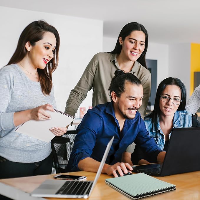 6 Pcs Legal Pad Top Spiral Bound Notebook 70 Sheets Wirebound Notepad Double Sided Ruled Memo Steno Book with Stiff Back Cover for Business(8.5 x 11 Inches,No Holes,Neutral Color)-DeskLoop Office