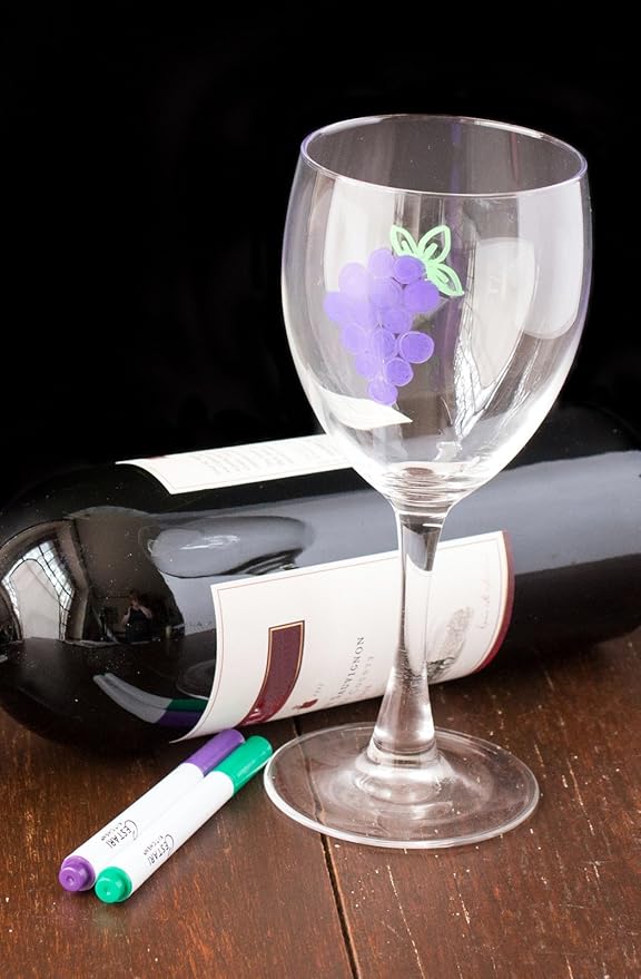 Cestari Purple Liquid Chalk Pen - 2mm Skinny Tip for Writing and Drawing on Glass, Mirrors, Stainless Steel, Ceramic, Vinyl Chalkboards, and Crafts - Erasable Purple Chalk Paint Pen-DeskLoop Office